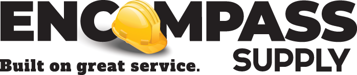 A yellow hardhat in black text reading "Encompass"